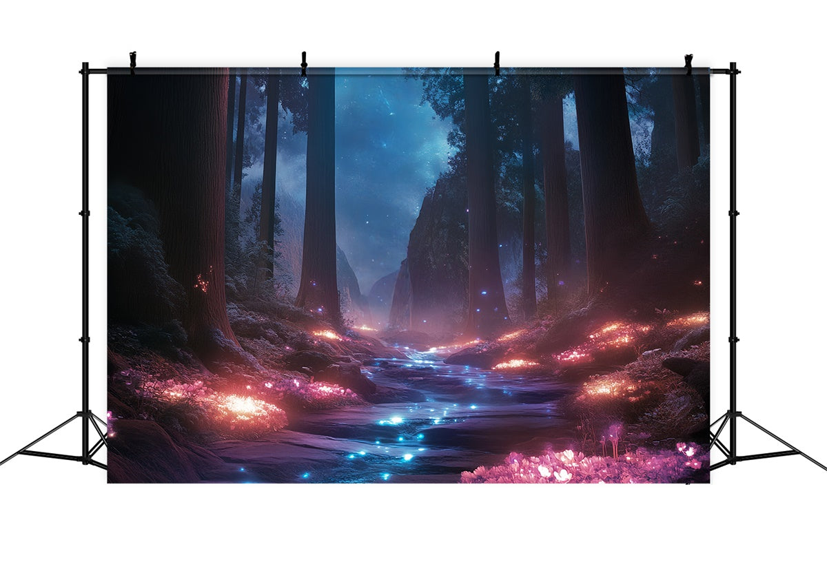 Nacht Wald Kulisse Mystic Twilight River Fotohintergrund CSH57-160