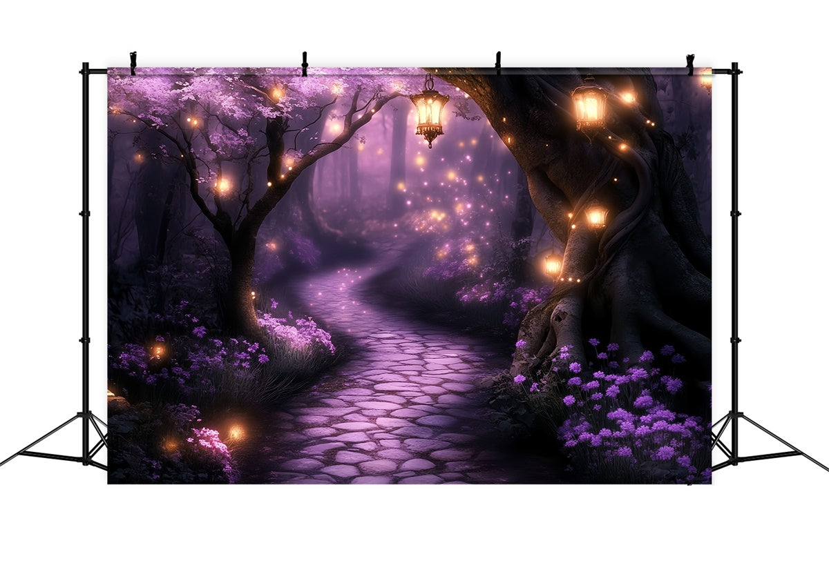 Enchanted Forest Fotohintergrund Mystic Purple Glow Path Backdrop CSH57-164