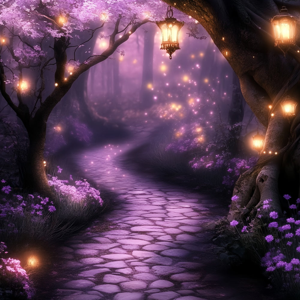 Enchanted Forest Fotohintergrund Mystic Purple Glow Path Backdrop CSH57-164
