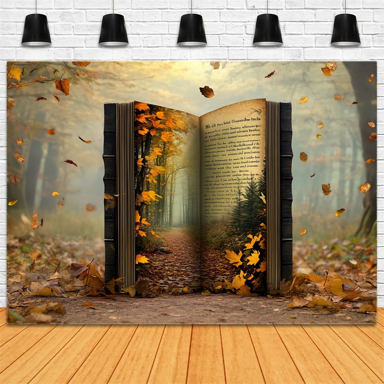 Herbstlaub-Hintergrundkulisse Enchanted Forest Märchenbuch-Hintergrundkulisse CSH57-182