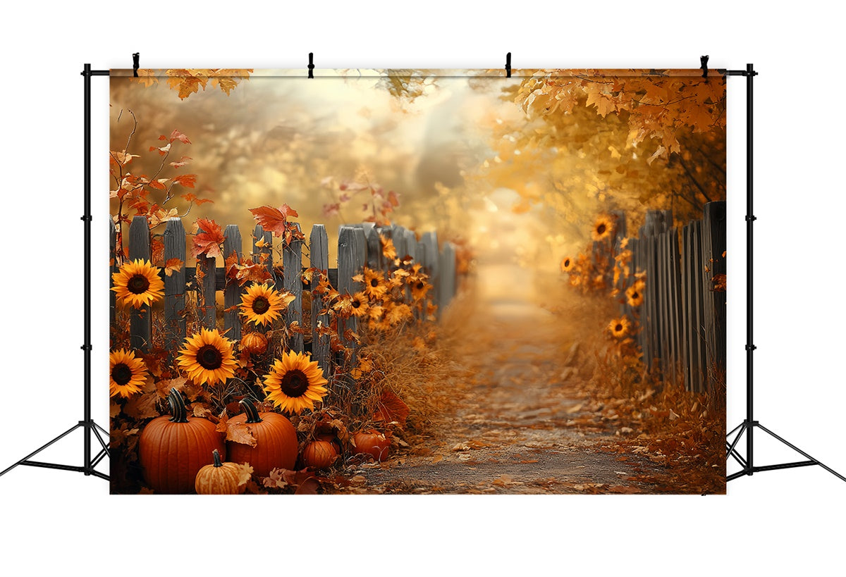 Herbst-Fotohintergrund Sonnenblumen-Zaun Ernte-Hintergrund CSH57-183