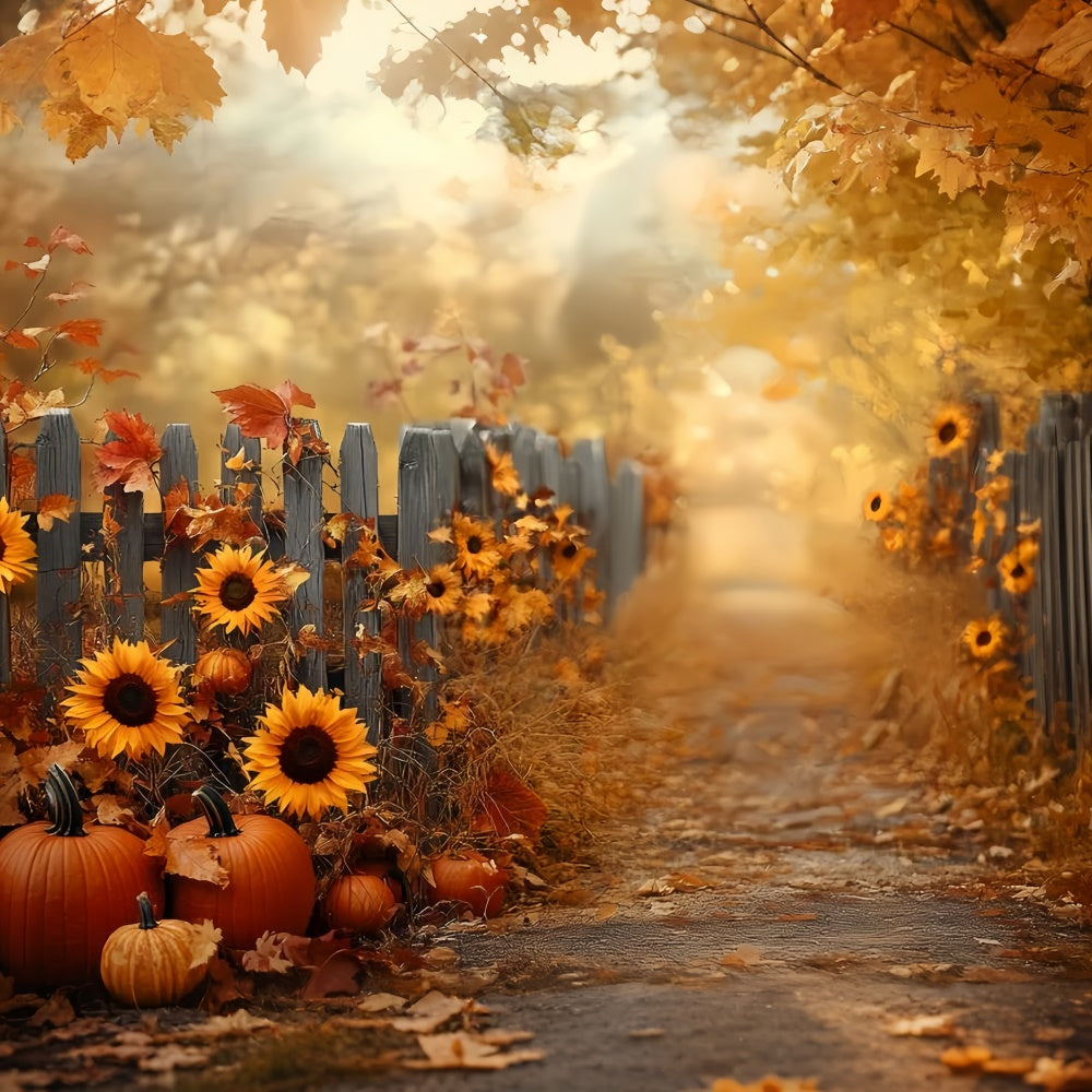 Herbst-Fotohintergrund Sonnenblumen-Zaun Ernte-Hintergrund CSH57-183