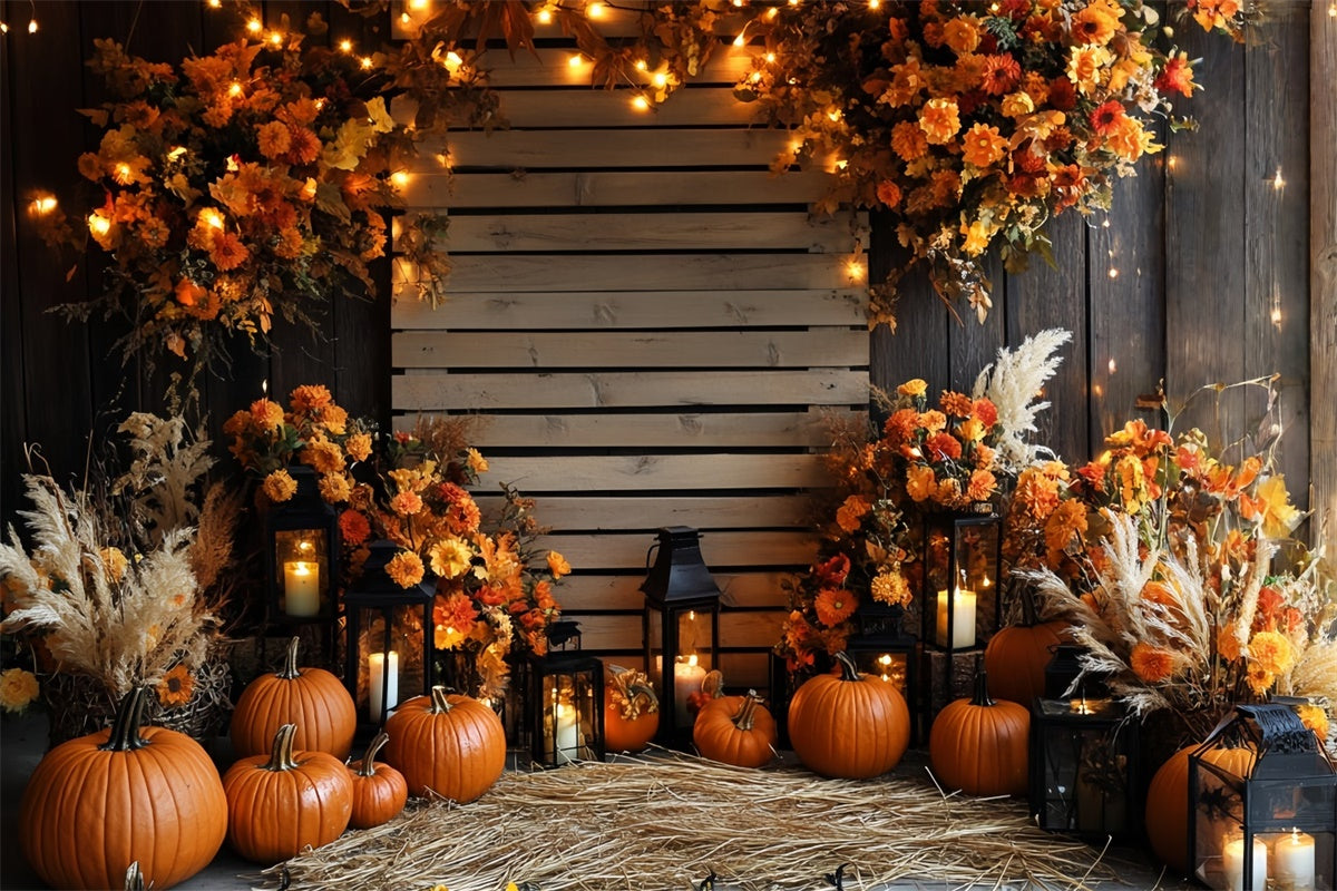 Herbst-Hintergrundbilder Rustikale Ernte-Kerzenlicht-Hintergrundbilder CSH57-187