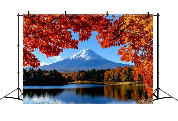 Herbst Fotoshooting Hintergrund Ahorn Ruhige Bergkulisse CSH57-191