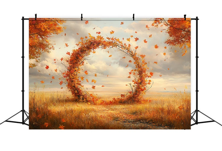 Herbstblätter Backdrop Wiese Falling Leaves Ring Backdrop CSH57-193