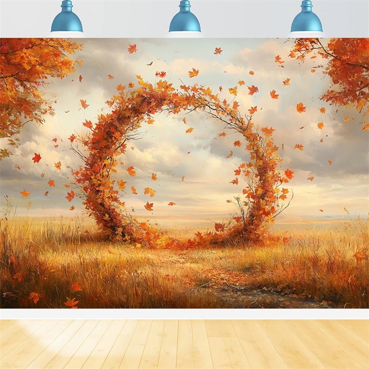 Herbstblätter Backdrop Wiese Falling Leaves Ring Backdrop CSH57-193
