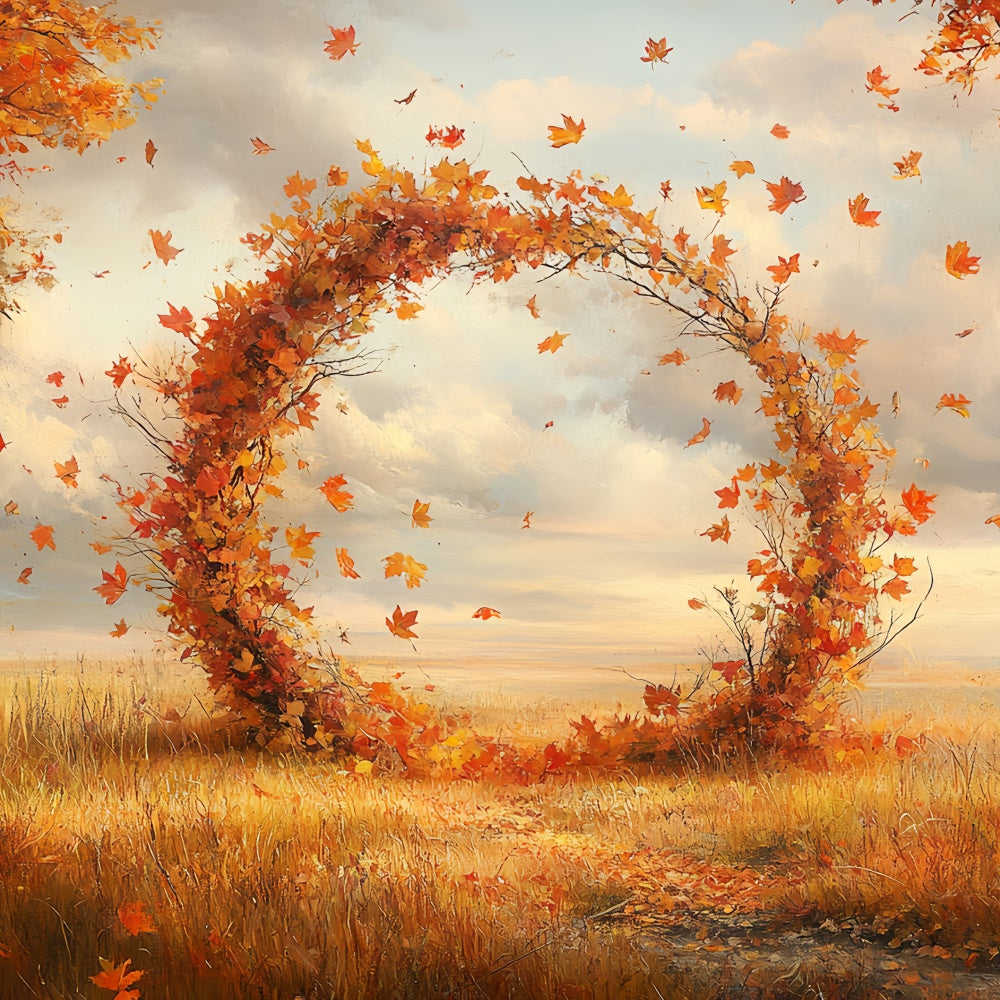 Herbstblätter Backdrop Wiese Falling Leaves Ring Backdrop CSH57-193
