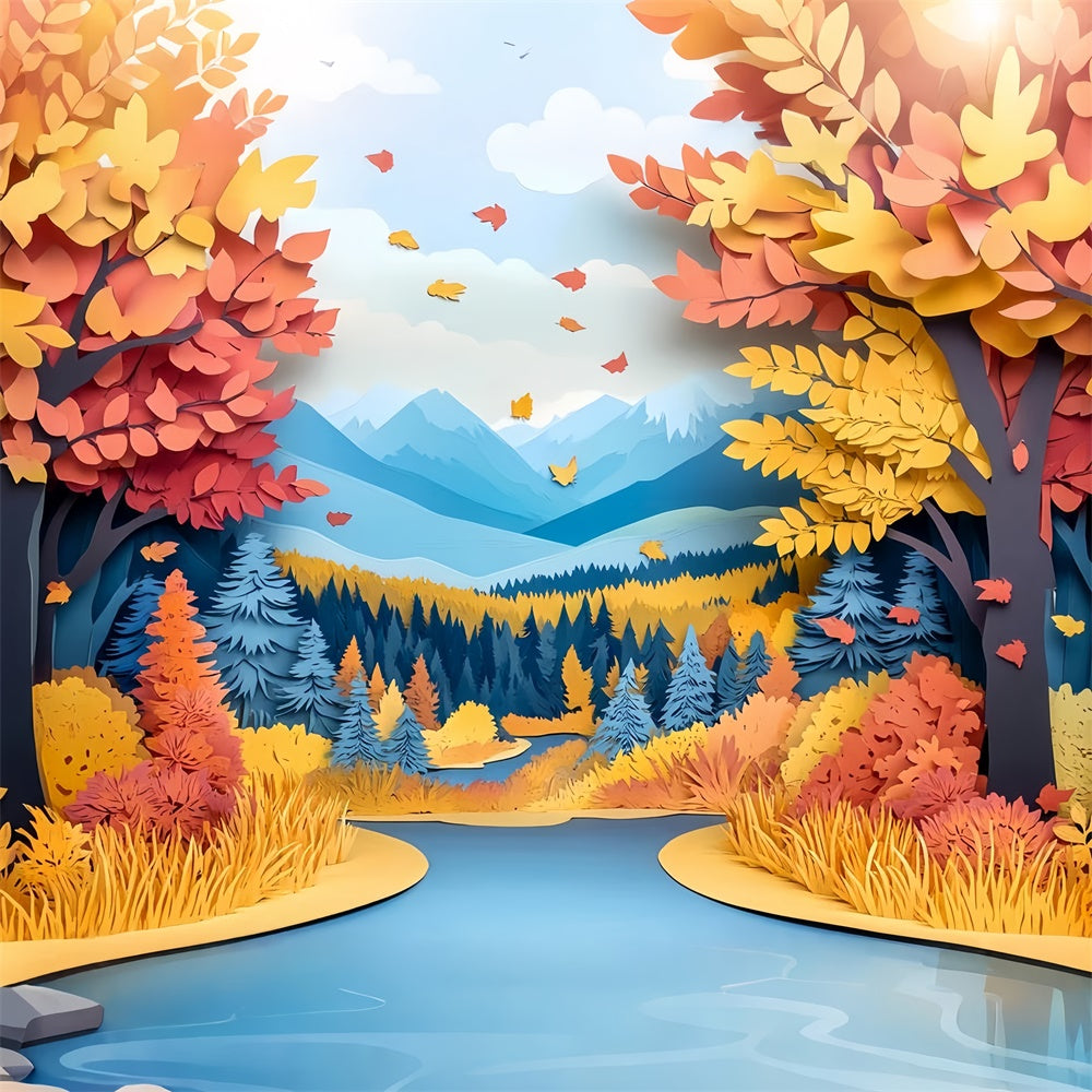 Herbst-Fotokulissen Fantasy Fall Layered Woods Backdrop CSH57-194