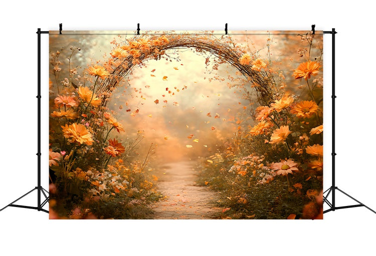 Herbst-Fotohintergrund Golden Petal Arch Path Hintergrund CSH57-195