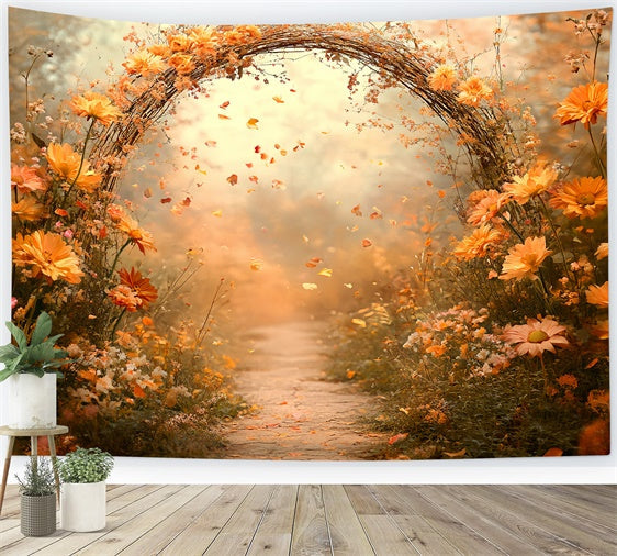Herbst-Fotohintergrund Golden Petal Arch Path Hintergrund CSH57-195