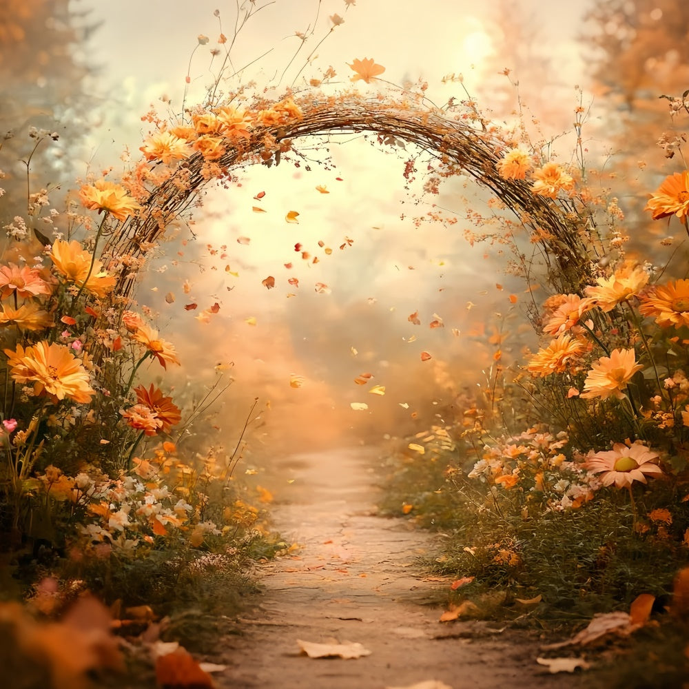 Herbst-Fotohintergrund Golden Petal Arch Path Hintergrund CSH57-195