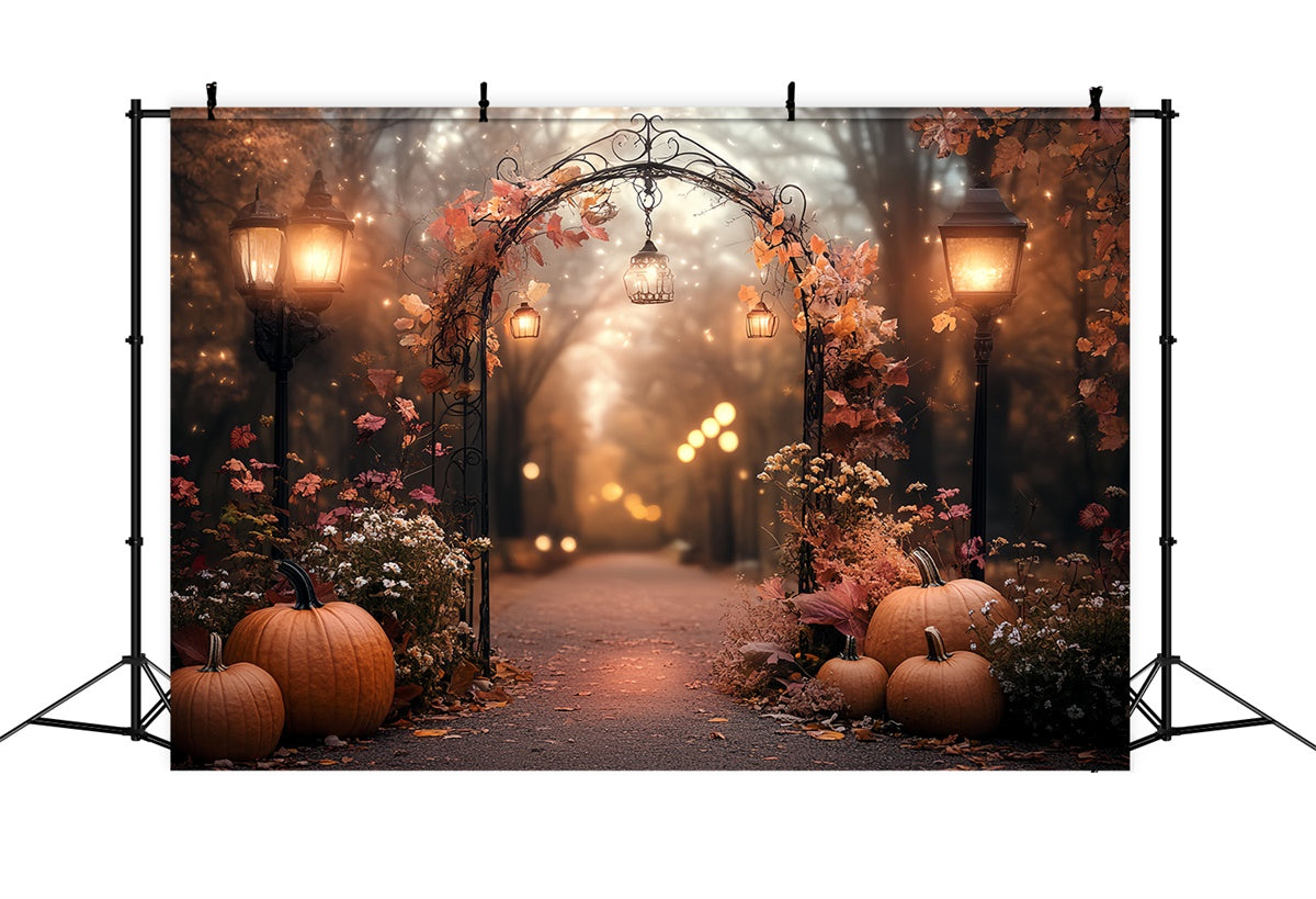 Herbst Wald Backdrop Kürbis Laterne Garten Bogen Backdrop CSH57-197