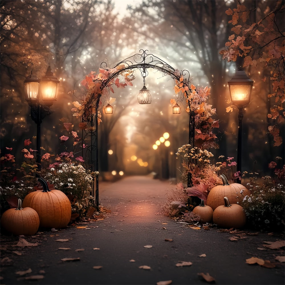 Herbst Wald Backdrop Kürbis Laterne Garten Bogen Backdrop CSH57-197