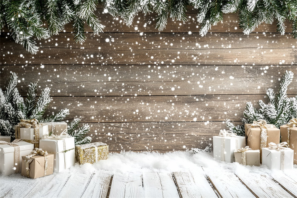 Winter Fotohintergrund Holzwand Urlaub Geschenk Hintergrund CSH57-207
