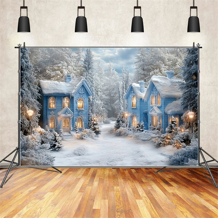 Winter Wonderland Backdrop Schnee Winterhäuschen Backdrop CSH57-228