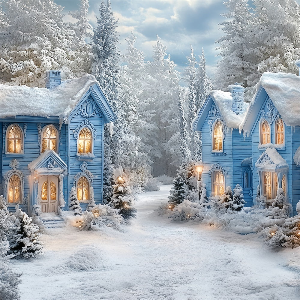 Winter Wonderland Backdrop Schnee Winterhäuschen Backdrop CSH57-228