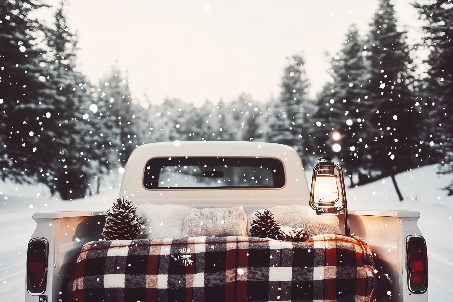 Winter Backdrop Fotografie Rustic Truck Snow Backdrop CSH57-235