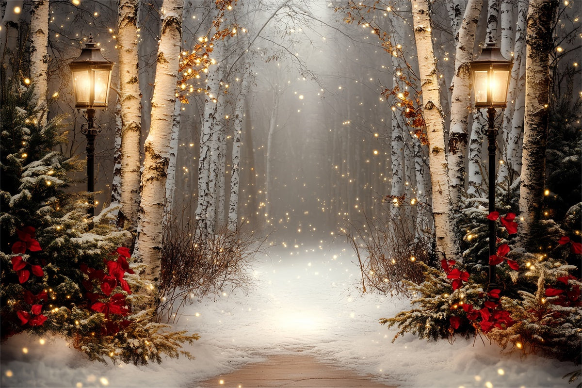 Winterszene Hintergrundkulisse Holiday Twilight Birch Backdrop CSH57-237