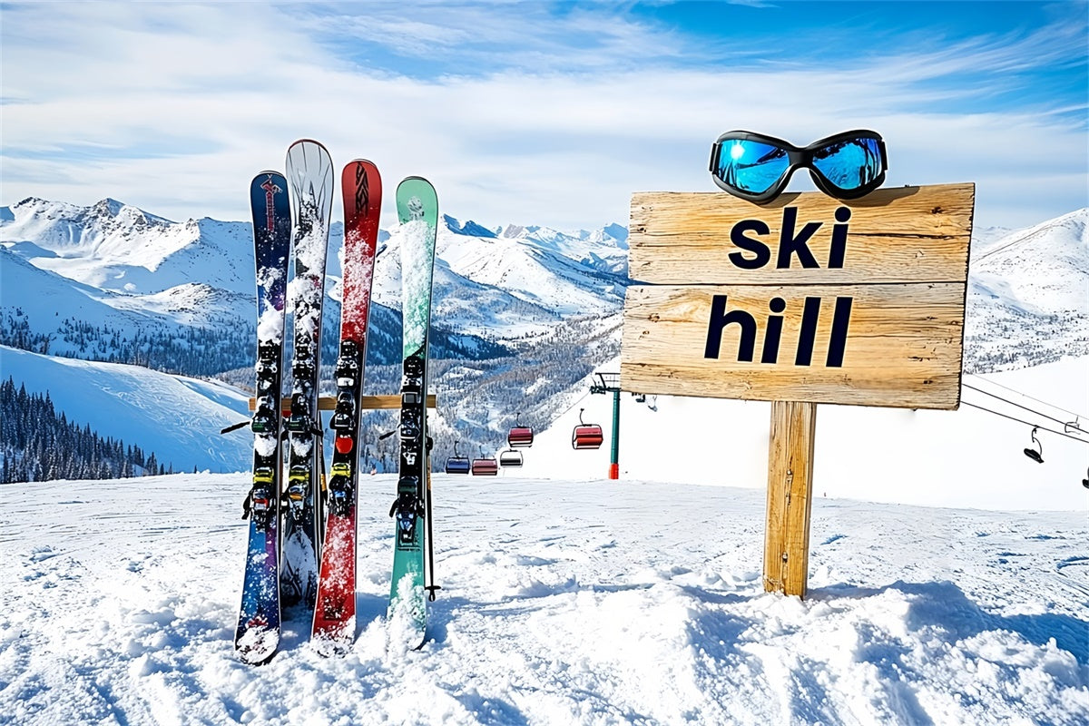 Verschneite Bergkulisse Alpine Skisportkulisse CSH57-239