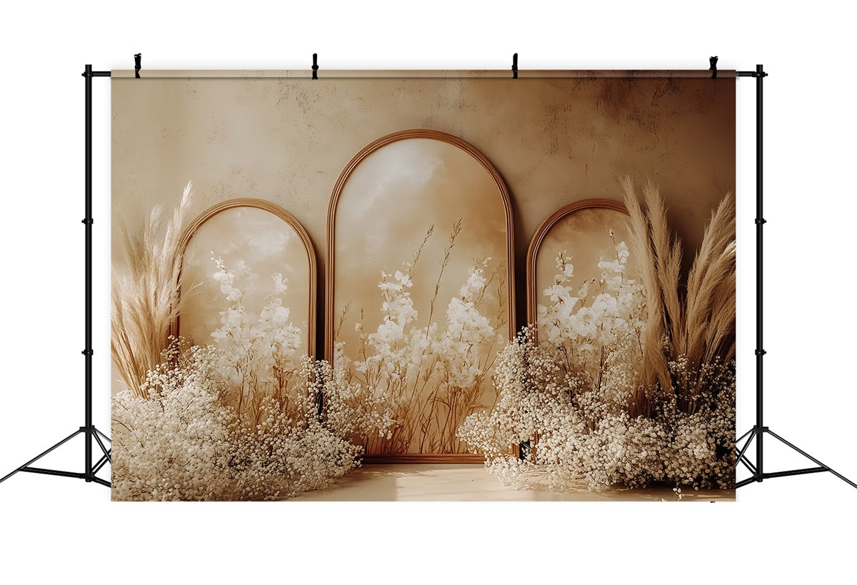 Boho Backdrop Dreifach Bogen Eleganz Floral Foto Hintergrund CSH57-303