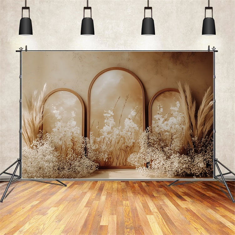 Boho Backdrop Dreifach Bogen Eleganz Floral Foto Hintergrund CSH57-303