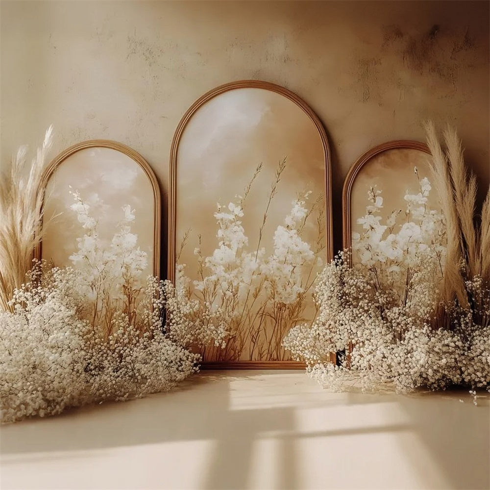 Boho Backdrop Dreifach Bogen Eleganz Floral Foto Hintergrund CSH57-303