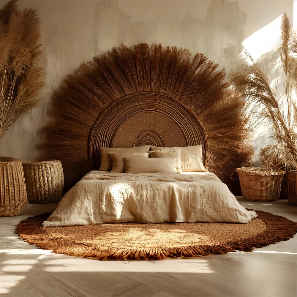 Böhmische Kulisse Rattan Sunburst Retreat Foto Hintergrund CSH57-304