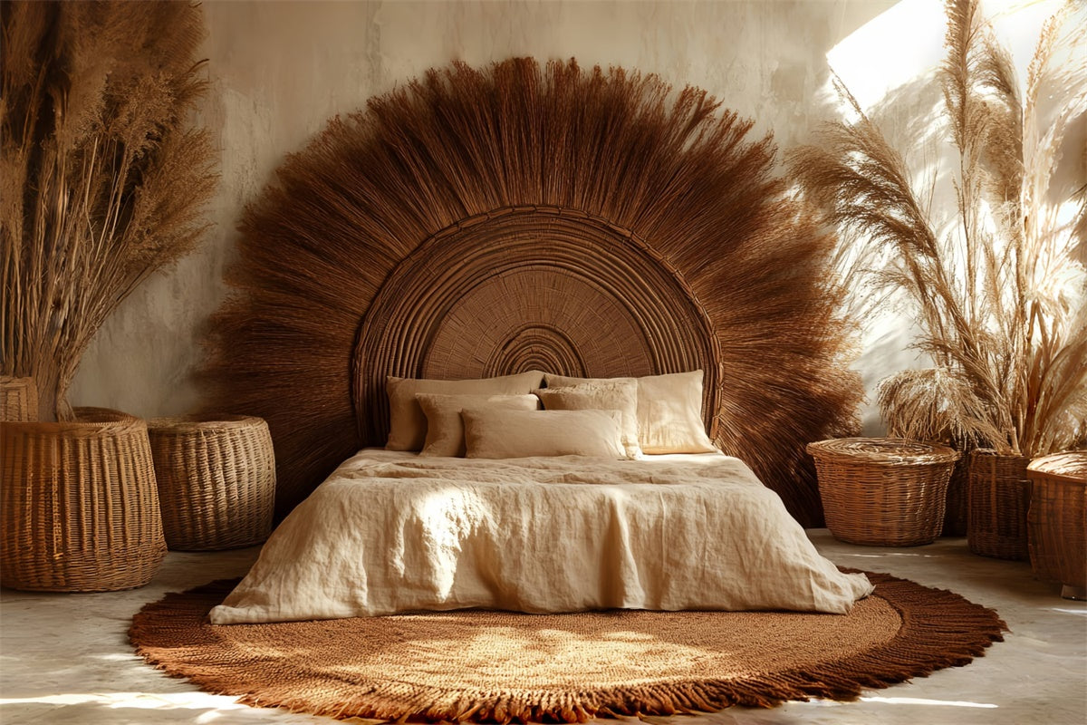 Böhmische Kulisse Rattan Sunburst Retreat Foto Hintergrund CSH57-304