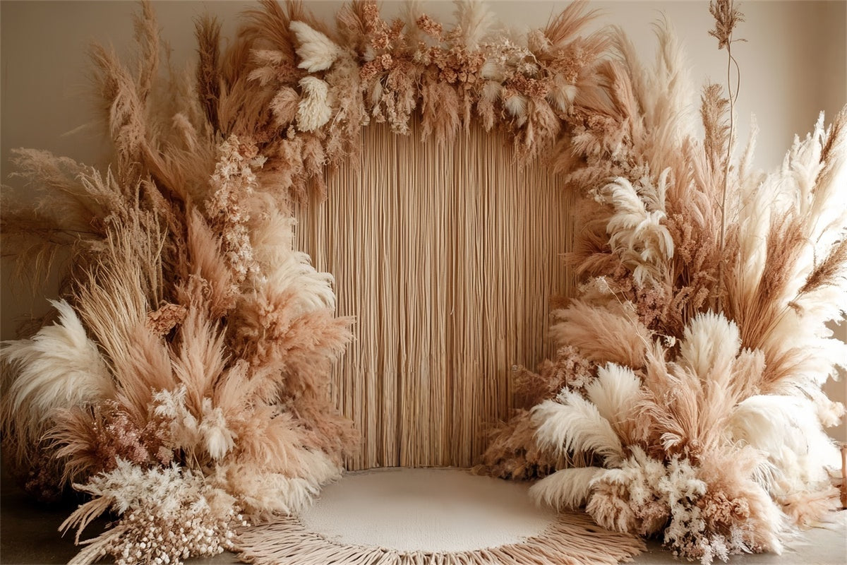 Bohème Stil Hintergrund Rustikale Pampas Blüte Foto Hintergrund CSH57-306