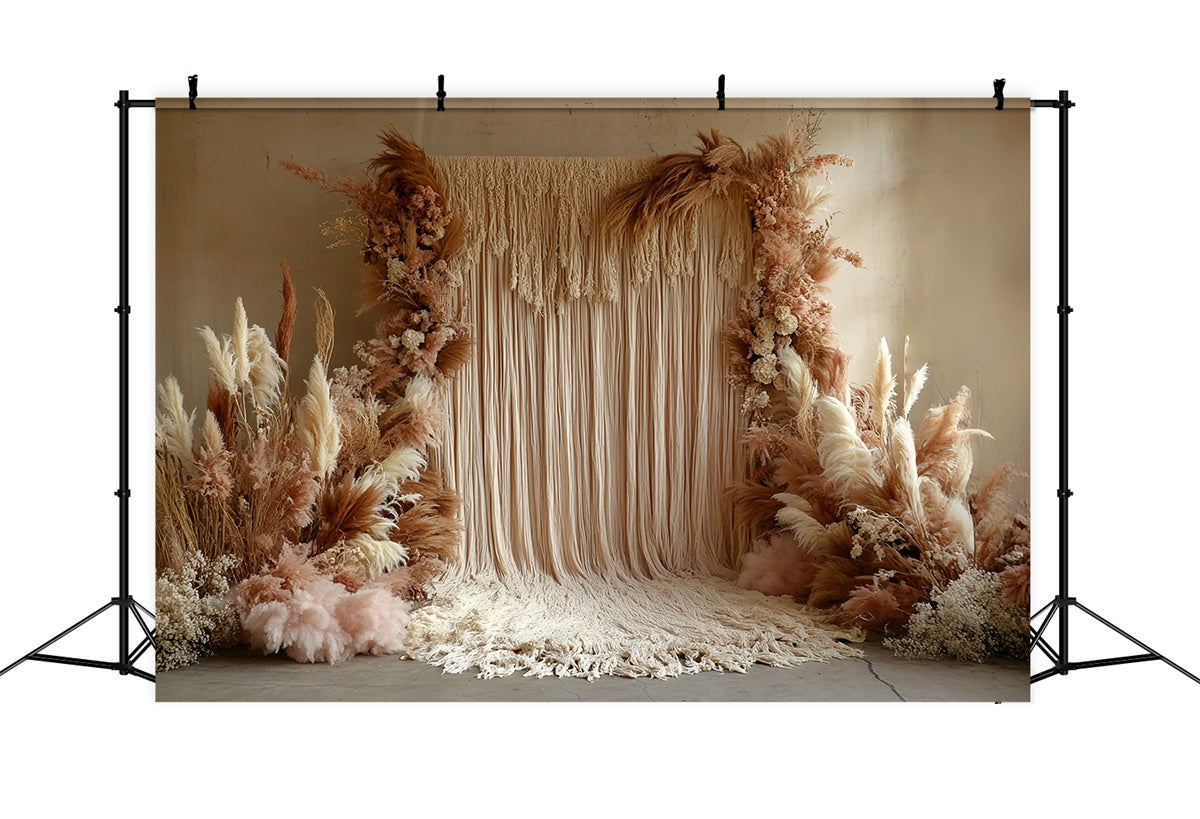 Boho Fotografie Backdrop Soft Fringe Pampas Foto Hintergrund CSH57-307
