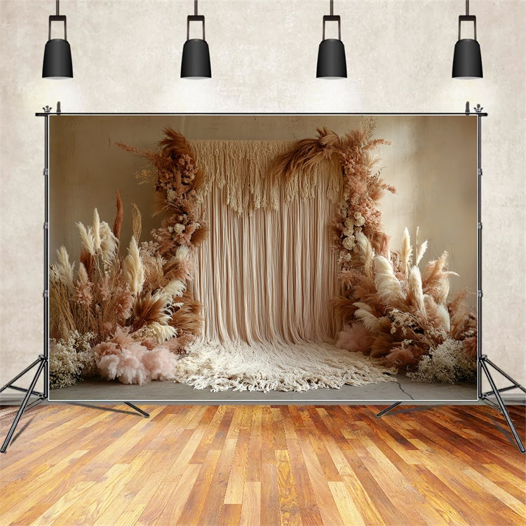 Boho Fotografie Backdrop Soft Fringe Pampas Foto Hintergrund CSH57-307