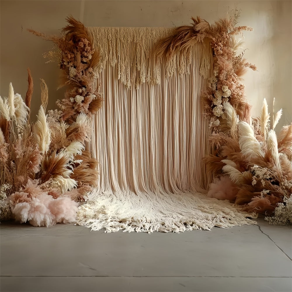 Boho Fotografie Backdrop Soft Fringe Pampas Foto Hintergrund CSH57-307