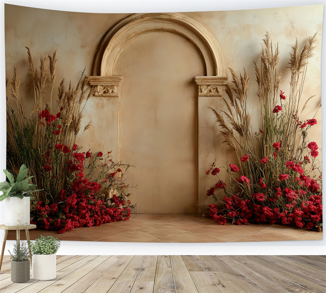 Böhmischer Fotohintergrund Lebendiger Garten Bogengang Hintergrund CSH57-310