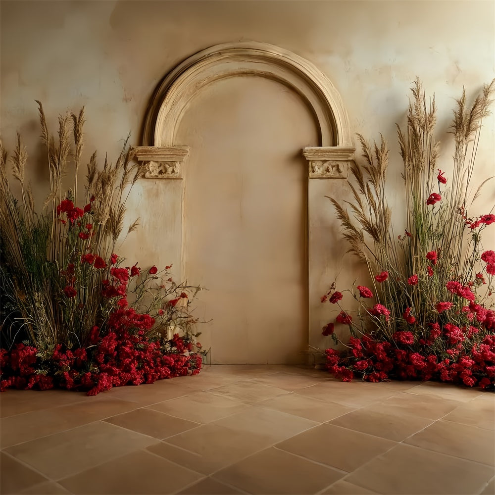 Böhmischer Fotohintergrund Lebendiger Garten Bogengang Hintergrund CSH57-310