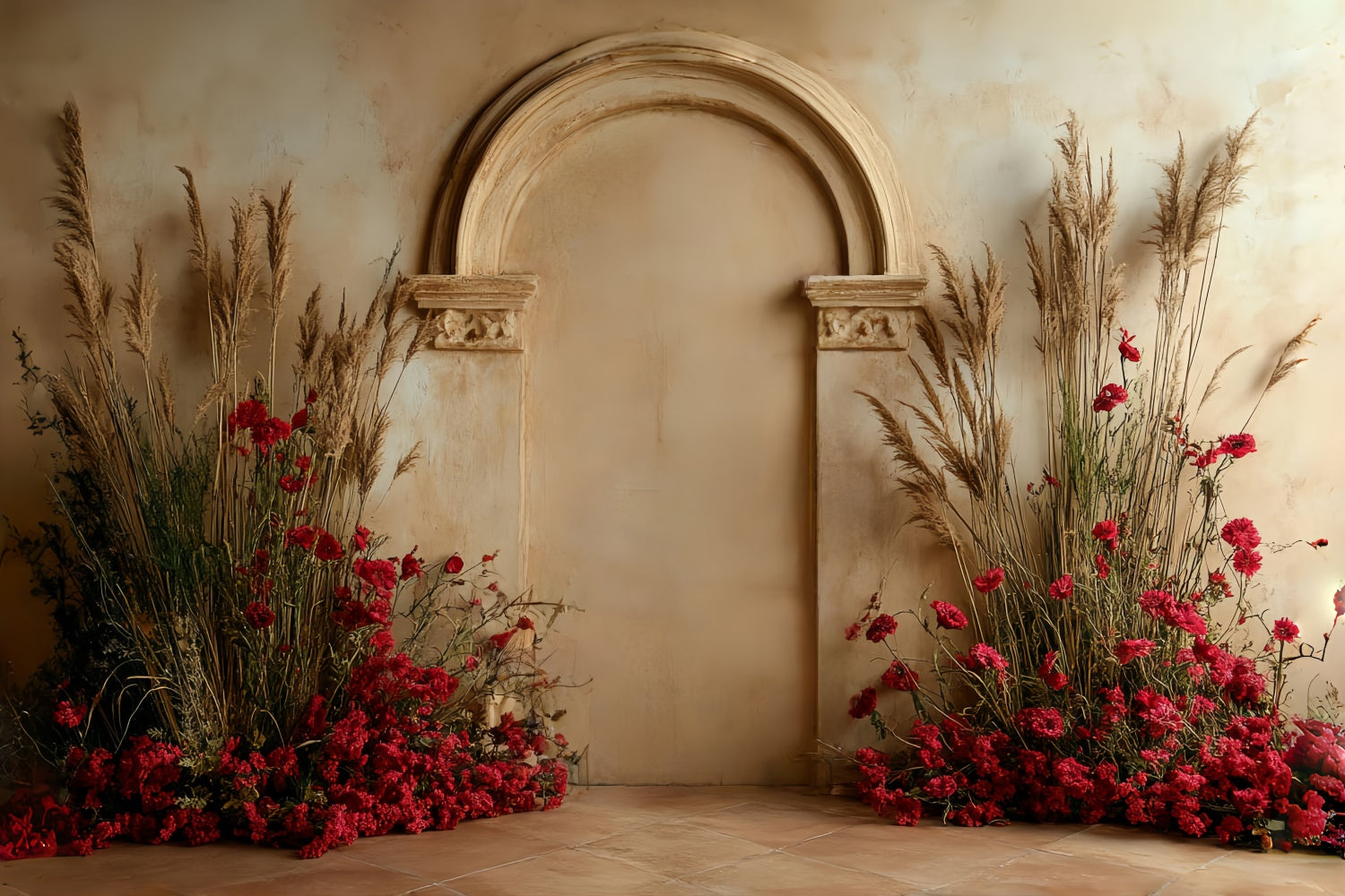 Böhmischer Fotohintergrund Lebendiger Garten Bogengang Hintergrund CSH57-310