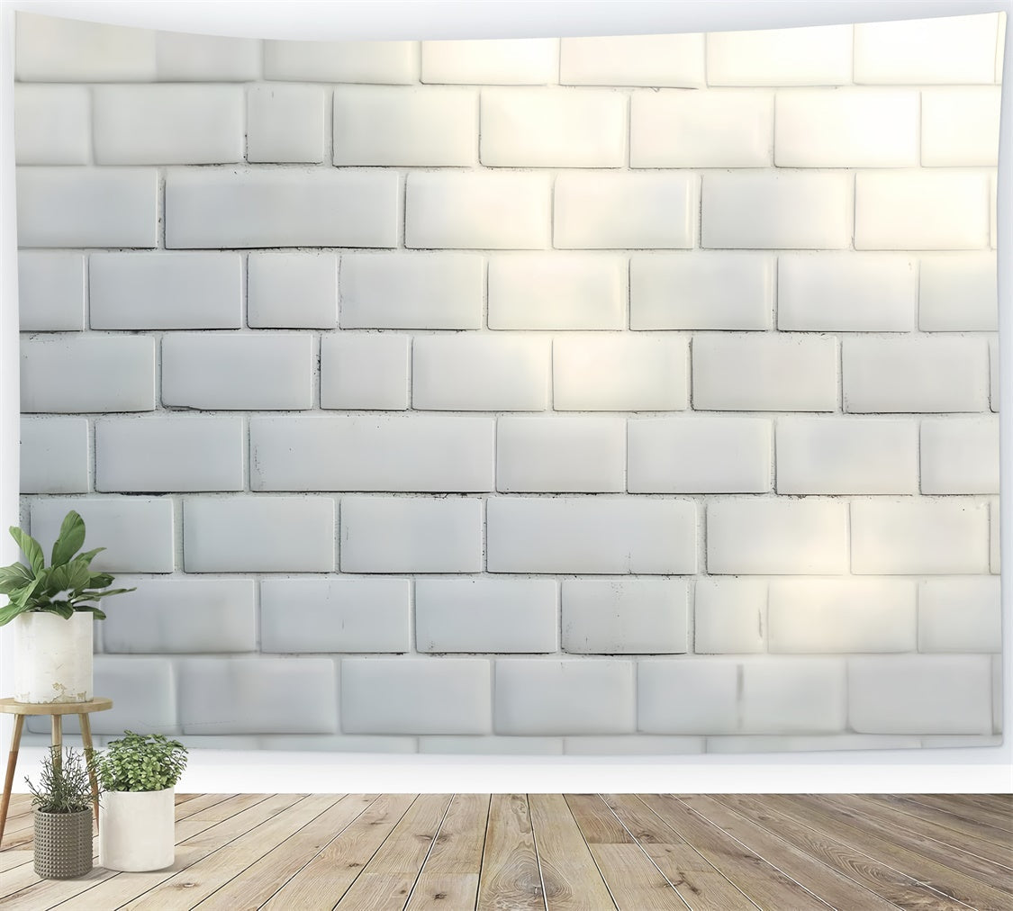 Weißer Backstein Backdrop Minimalistische Matte Backstein Headshot Backdrop CSH57-6