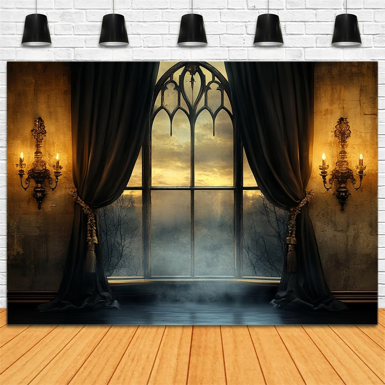 Halloween Backdrop Ideen Dämmerung Gothic Fenster Hintergrund CSH57-65