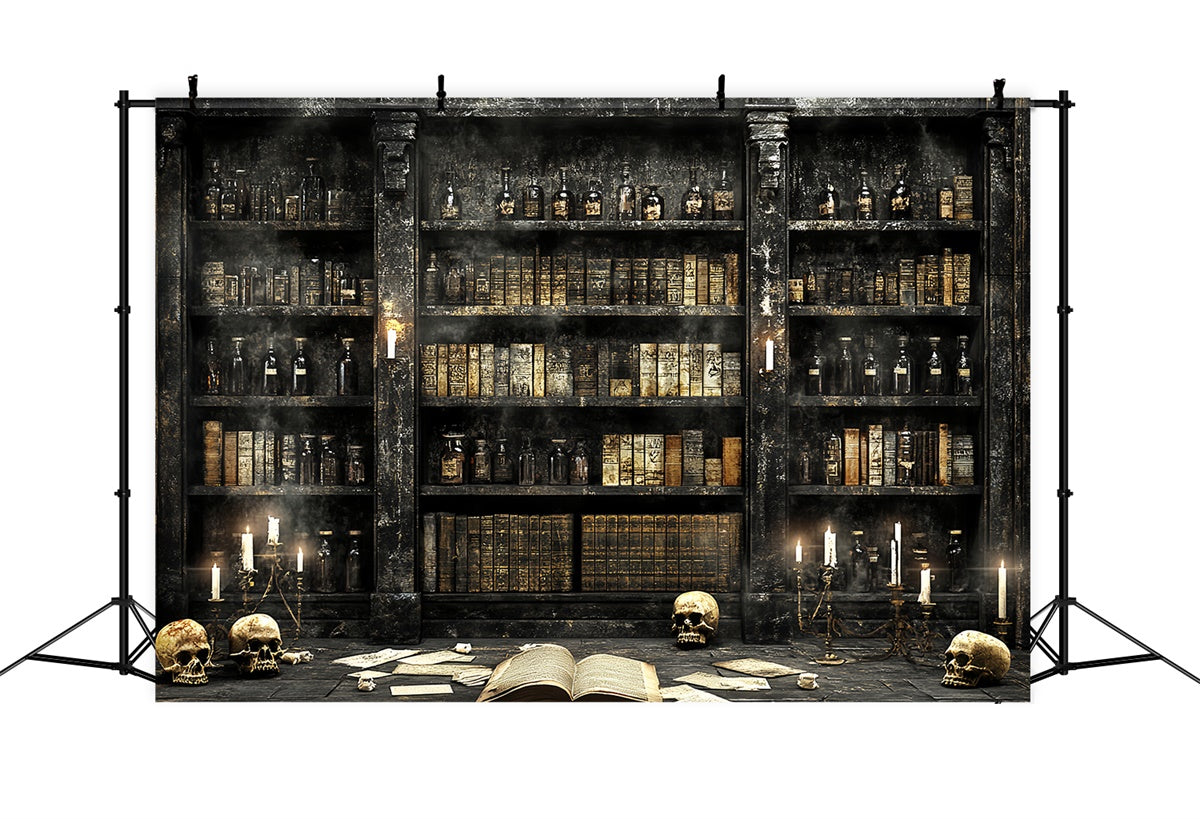 Gespenstische Halloween-Hintergrundkulisse Trankopfer Bibliothek Hintergrund CSH57-71