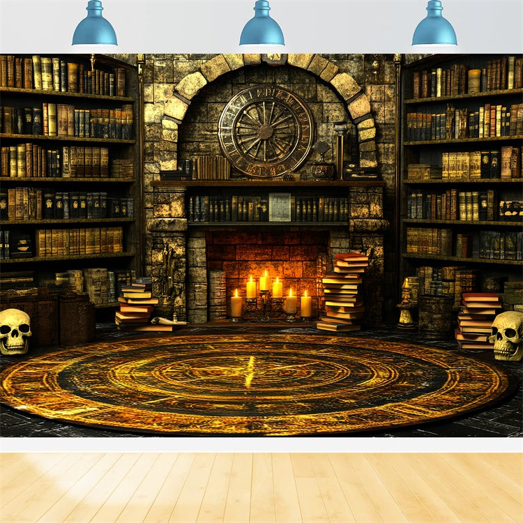 Gruselige Halloween Backdrops Feuerschein Zauberkammer Backdrop CSH57-72