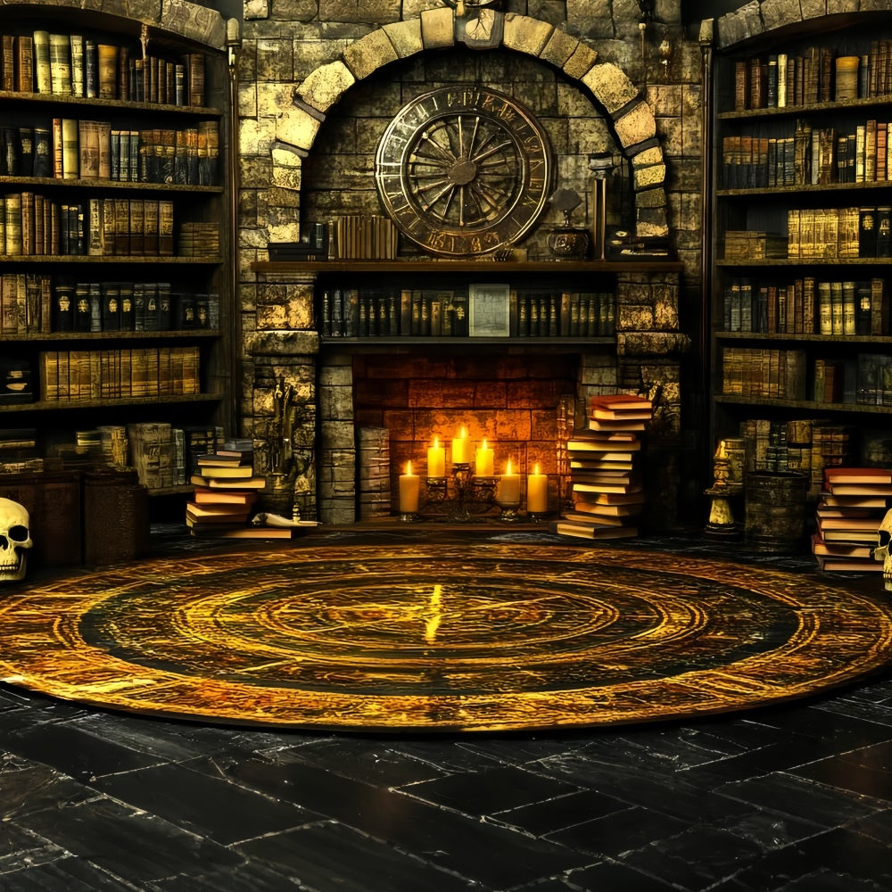 Gruselige Halloween Backdrops Feuerschein Zauberkammer Backdrop CSH57-72