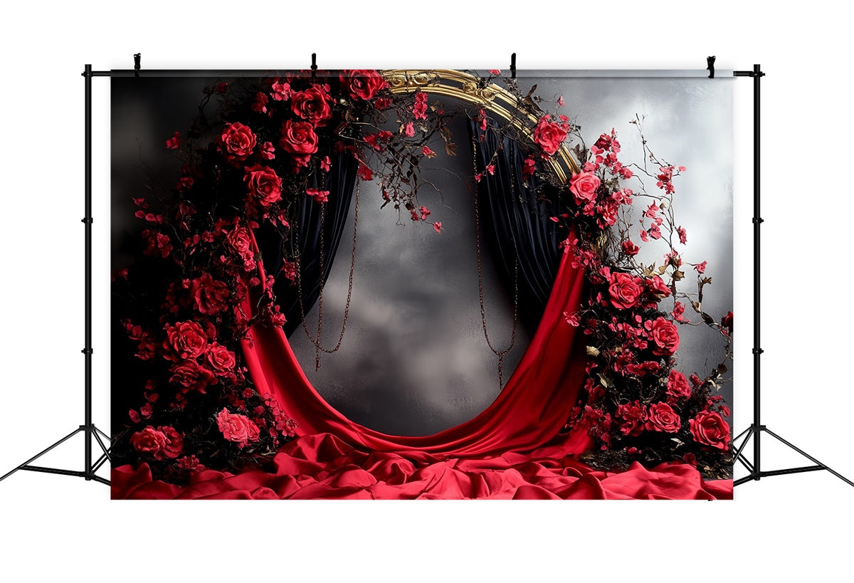Retro Backdrop Scharlachrot Romantik Bogen Vintage Foto Hintergrund CSH57-85