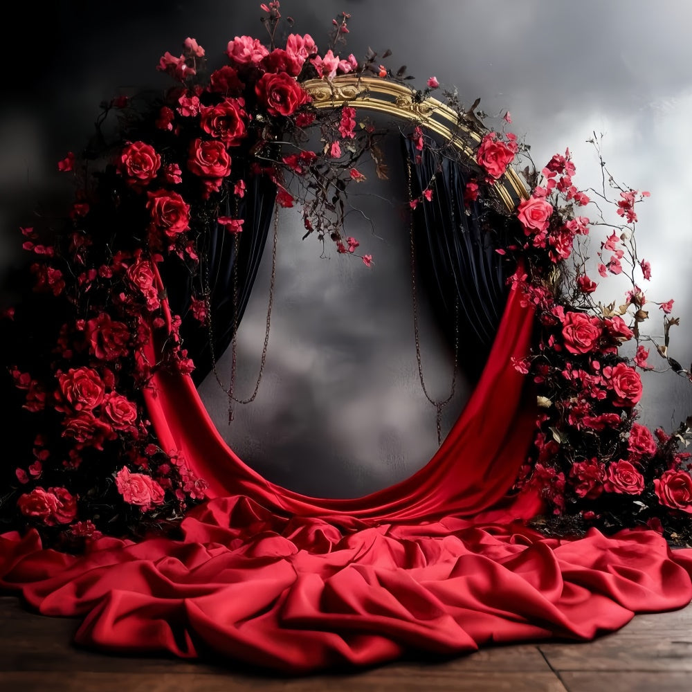 Retro Backdrop Scharlachrot Romantik Bogen Vintage Foto Hintergrund CSH57-85