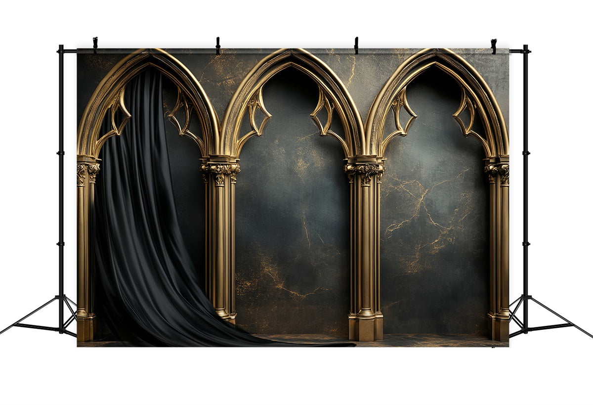 Vintage Wall Backdrop Gothic Gold Archway Foto Hintergrund CSH57-89