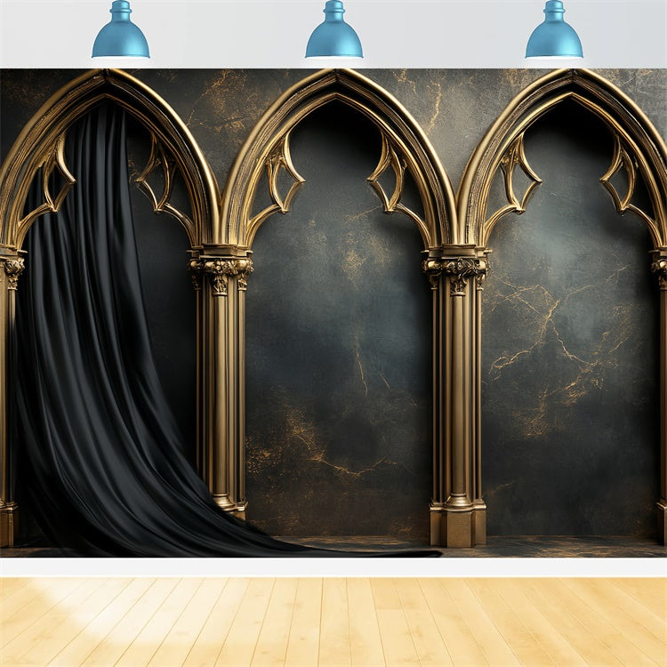 Vintage Wall Backdrop Gothic Gold Archway Foto Hintergrund CSH57-89
