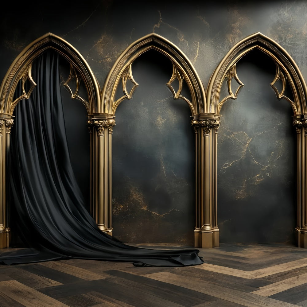 Vintage Wall Backdrop Gothic Gold Archway Foto Hintergrund CSH57-89
