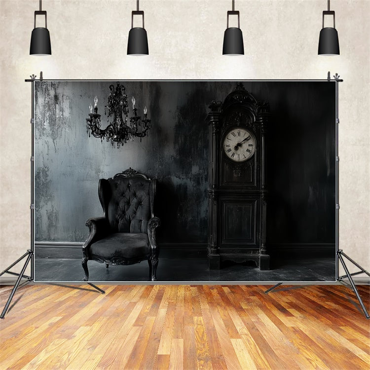 Antike Fotokulisse Schwarzer Salon Eleganz Foto Hintergrund CSH57-92