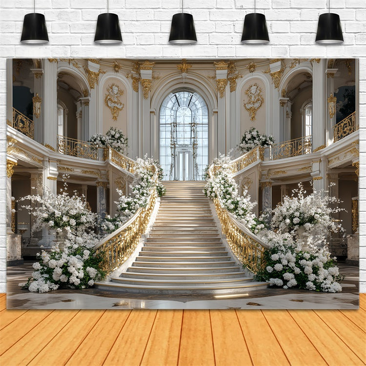 Victorian Backdrop Golden Staircase Dream Vintage Foto Hintergrund CSH57-94