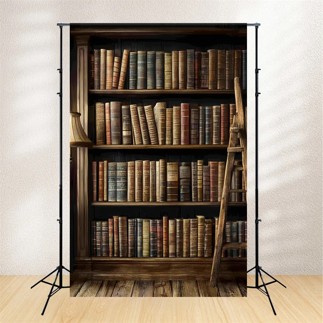 Bücherregal Studio Hintergrund Klassisches Bücherregal Leiter Lampe Back To School Studio Hintergrunds CSH58-120