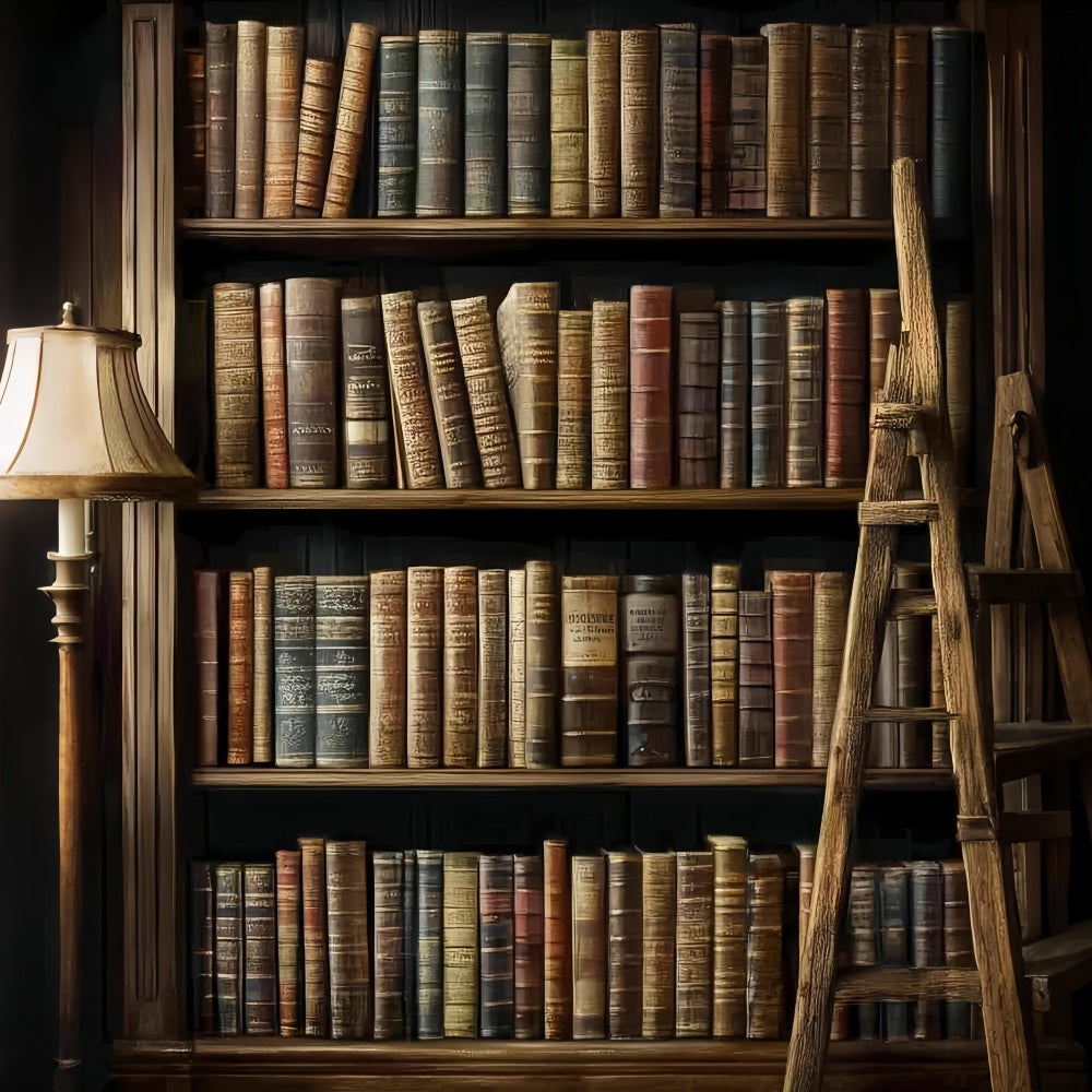 Bücherregal Studio Hintergrund Klassisches Bücherregal Leiter Lampe Back To School Studio Hintergrunds CSH58-120