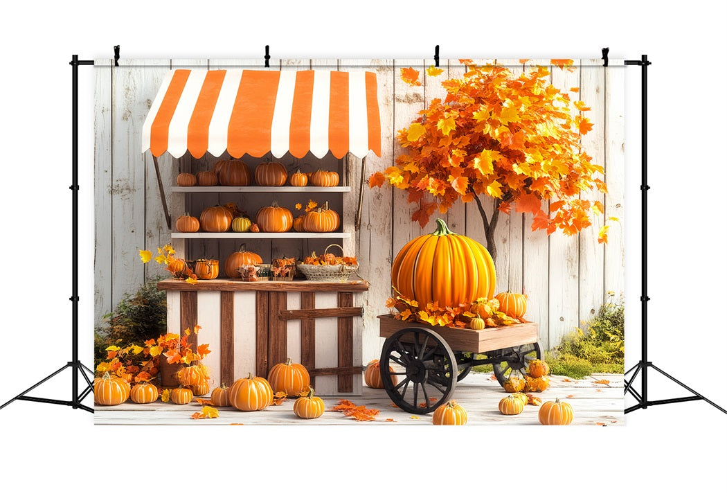 Thanksgiving Foto Hintergrund Kürbiswagen Ernte-Stand Thanksgiving Foto Hintergrund CSH58-125